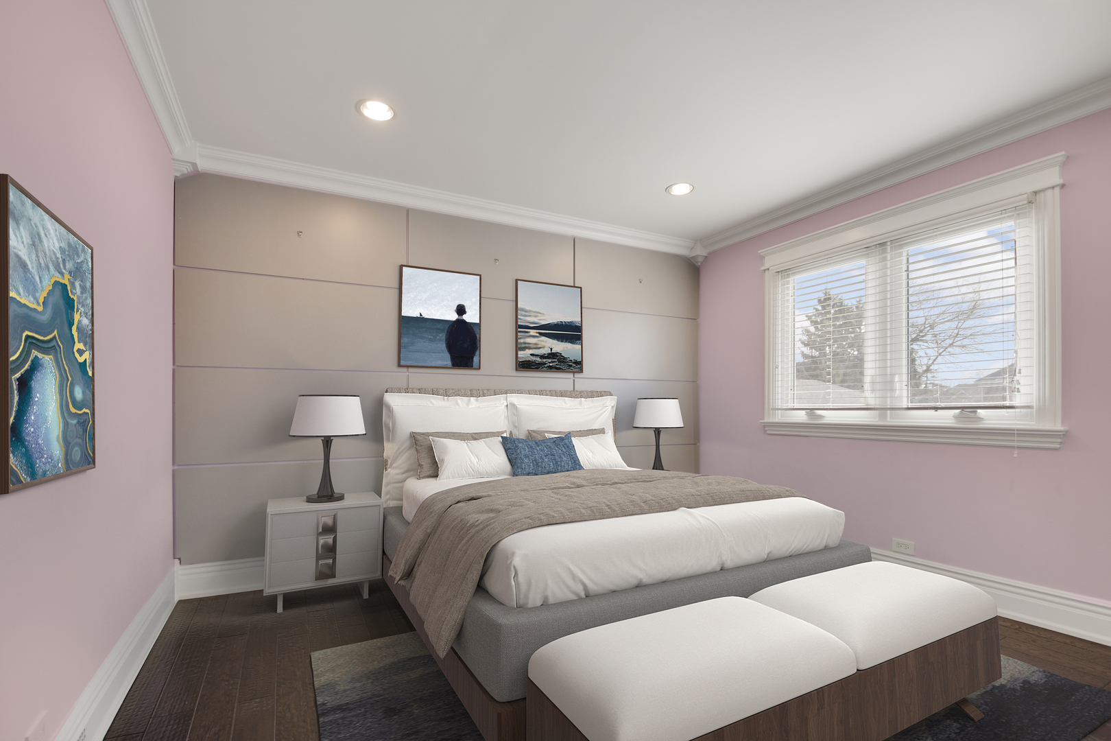 491 Old Surrey Road, Unit B Hinsdale, IL 60521 - Photo 20 of 29 a bedroom with a bed and a couch