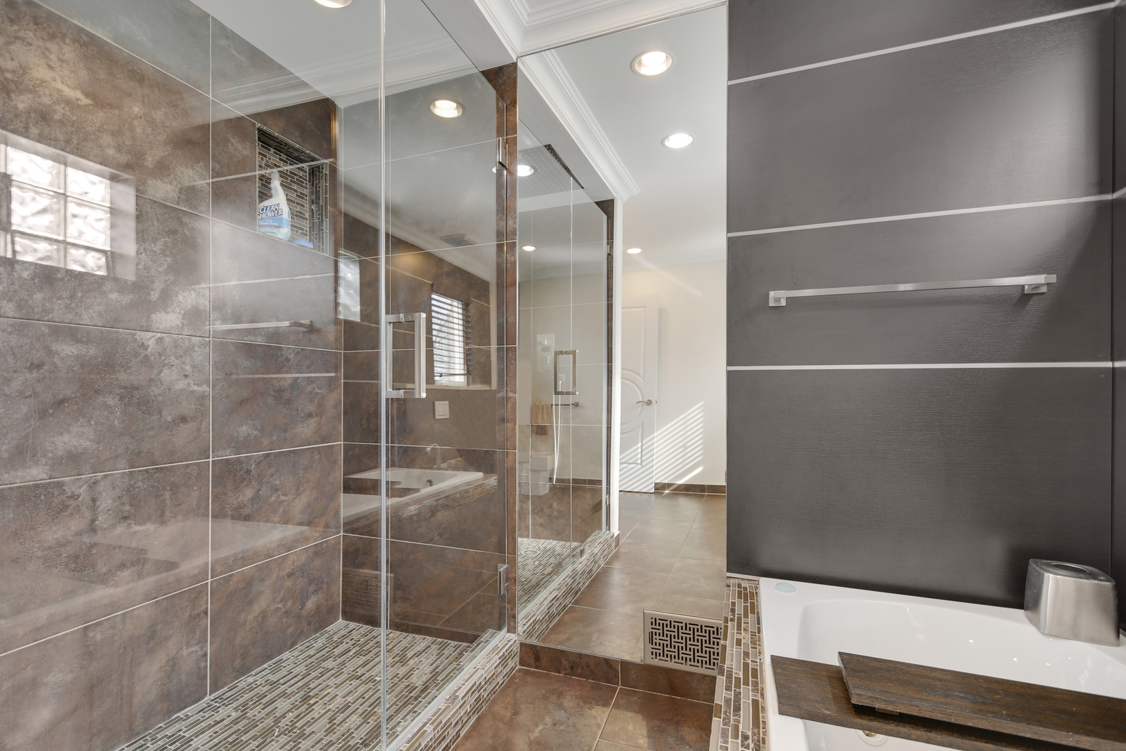 491 Old Surrey Road, Unit B Hinsdale, IL 60521 - Photo 24 of 29 a bathroom with a glass shower door