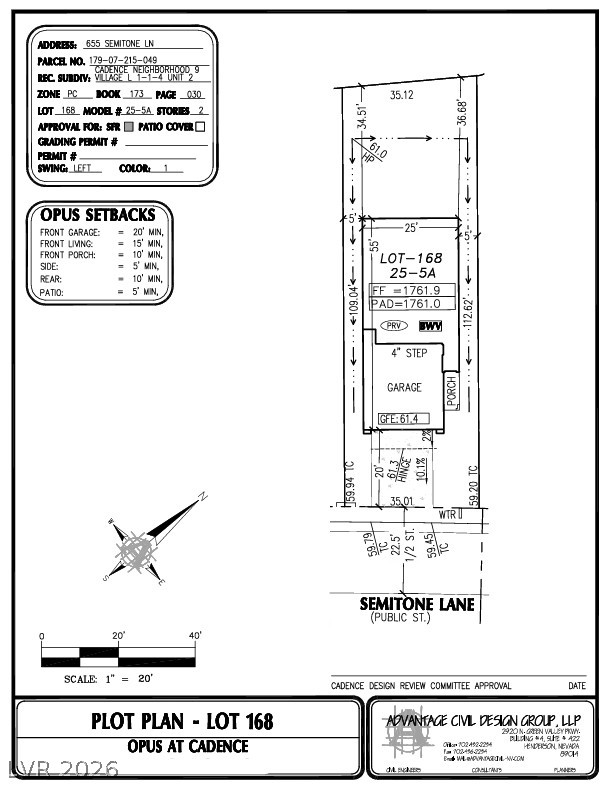 655 Semitone Lane Henderson, NV 89015 - Photo 6 of 39 655 Semitone Lane Preliminary Plot Plan
