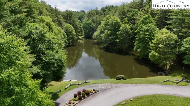 a view of a lake in a forest