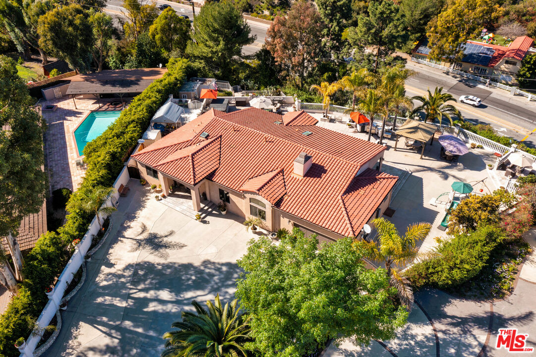 5437 Middlecrest Road Rancho Palos Verdes, CA 90275 - Photo 30 of 32 an aerial view of a house with yard swimming pool and outdoor seating