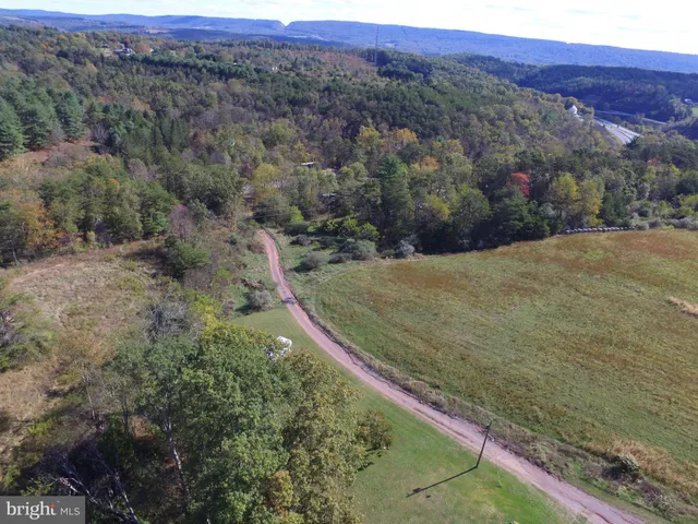a view of a dry yard with mountain