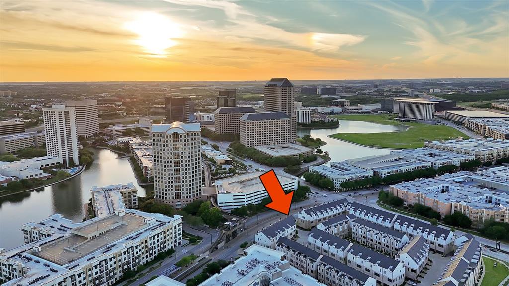 5437 Patterson Street Irving, TX 75039 - Photo 3 of 40 Aerial view at dusk of a water view and a view of city
