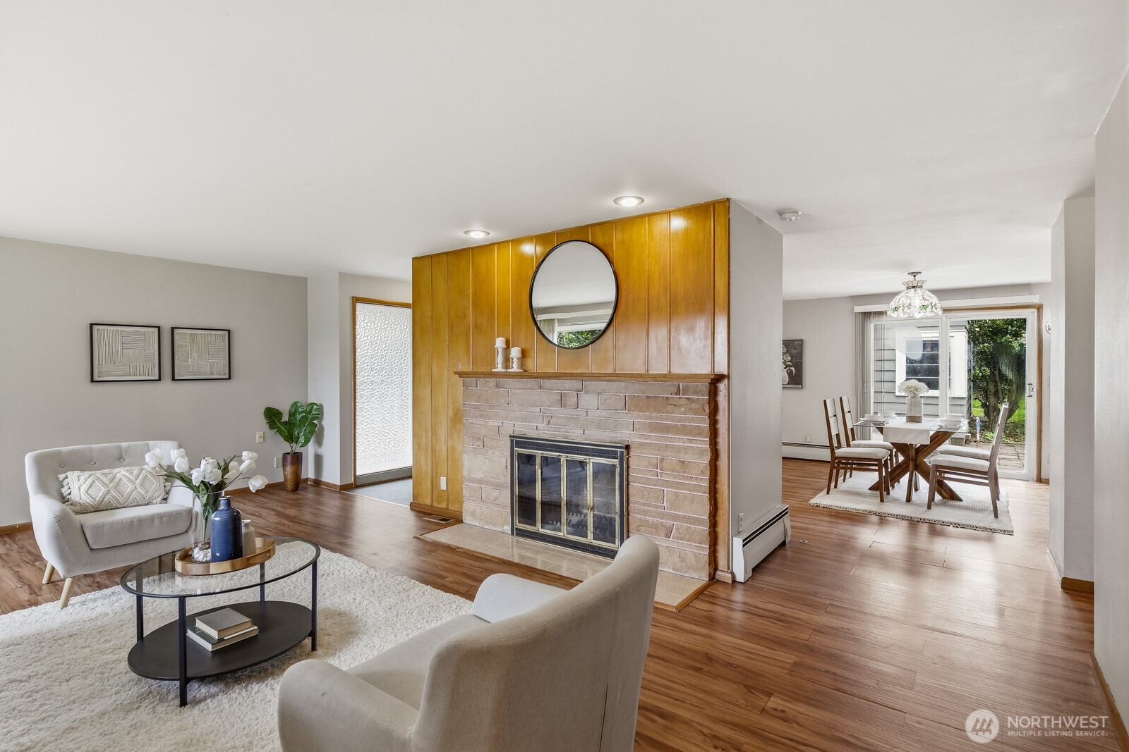 3822 Shelby Road Lynnwood, WA 98087 - Photo 6 of 40 a living room with furniture and a fireplace