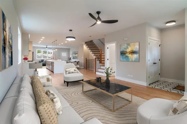 a living room with furniture