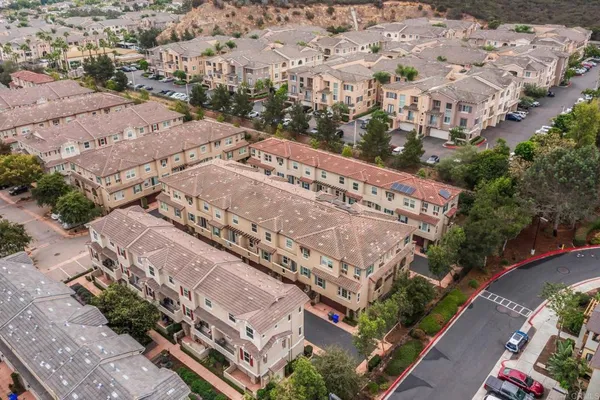 an aerial view of a building