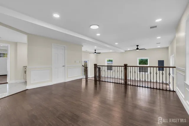 a view of a bathtub in a bathroom