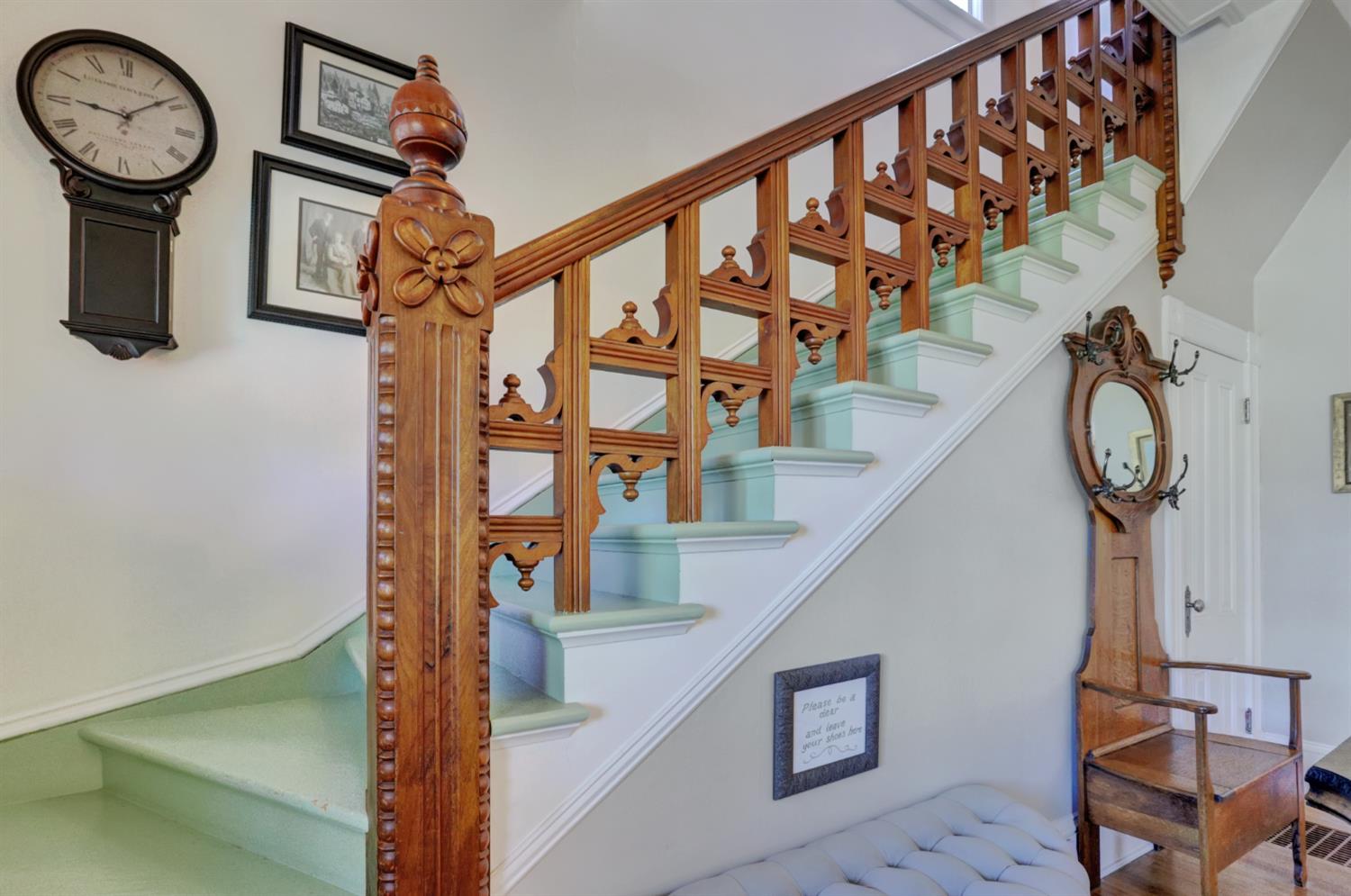 203 Prospect Street Nevada City, CA 95959 - Photo 38 of 95 Breathtaking hand carved stairwell