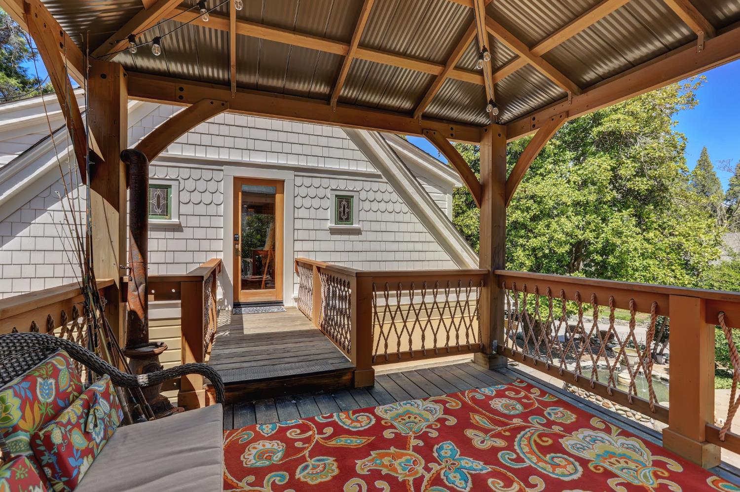 203 Prospect Street Nevada City, CA 95959 - Photo 64 of 95 Tranquil covered porch off guest quarters