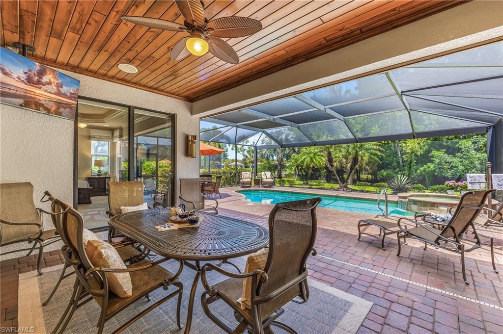 12614 Fenhurst Way Naples, FL 34120 - Photo 15 of 44 Lanai with cypress custom ceiling