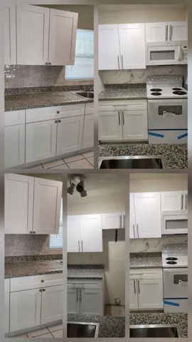 a kitchen with stainless steel appliances granite countertop a refrigerator and stove top oven