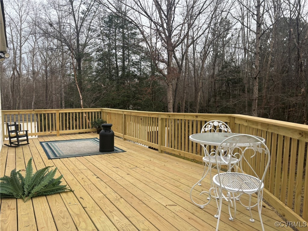 View of wooden deck