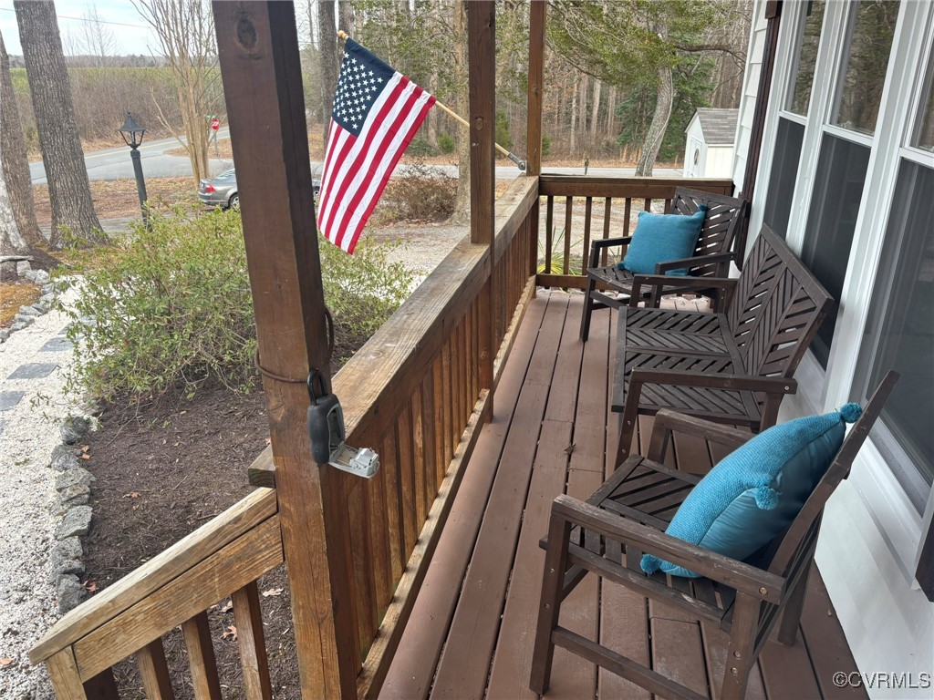 View of wooden deck