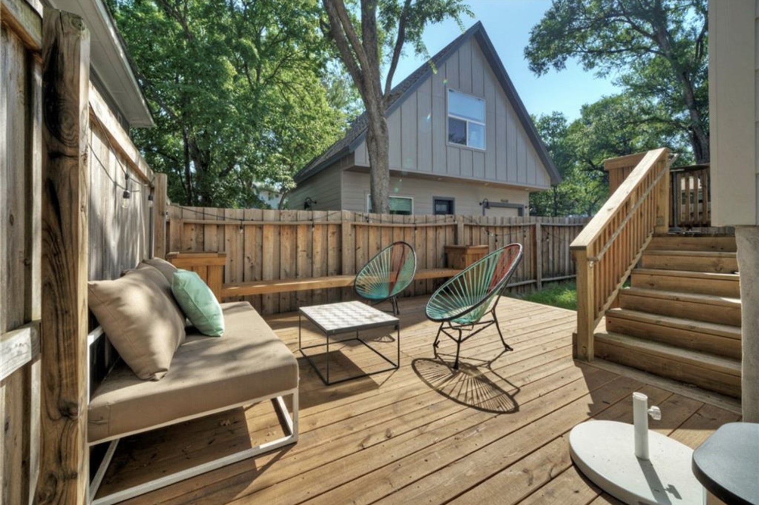 4608 Santa Anna Street, Unit 1 Austin, TX 78721 - Photo 30 of 35 Backyard deck with custom built-in seating.