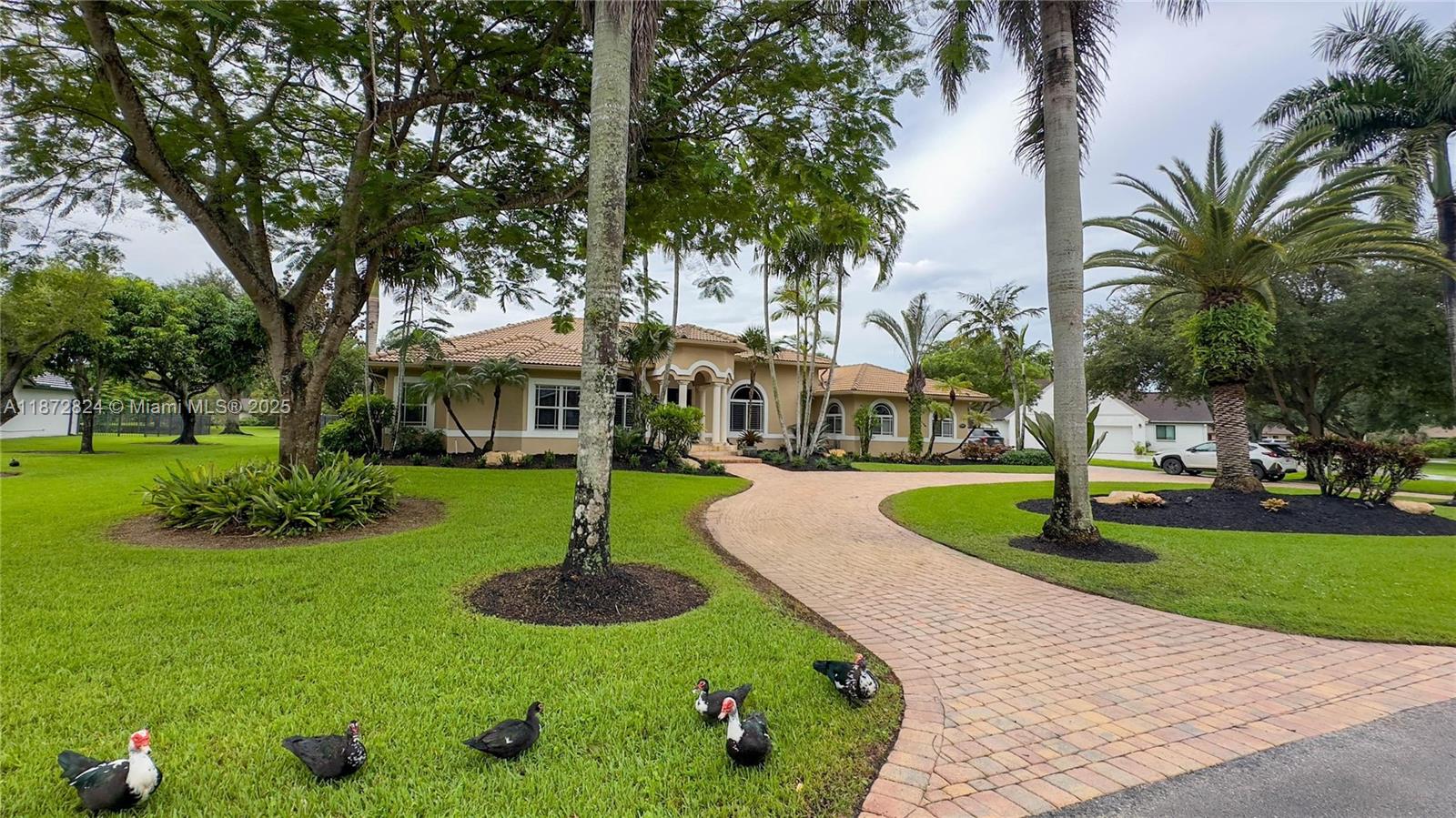 13040 Southwest 30th Court Davie, FL 33330 - Photo 3 of 42 a front view of a house with garden and trees