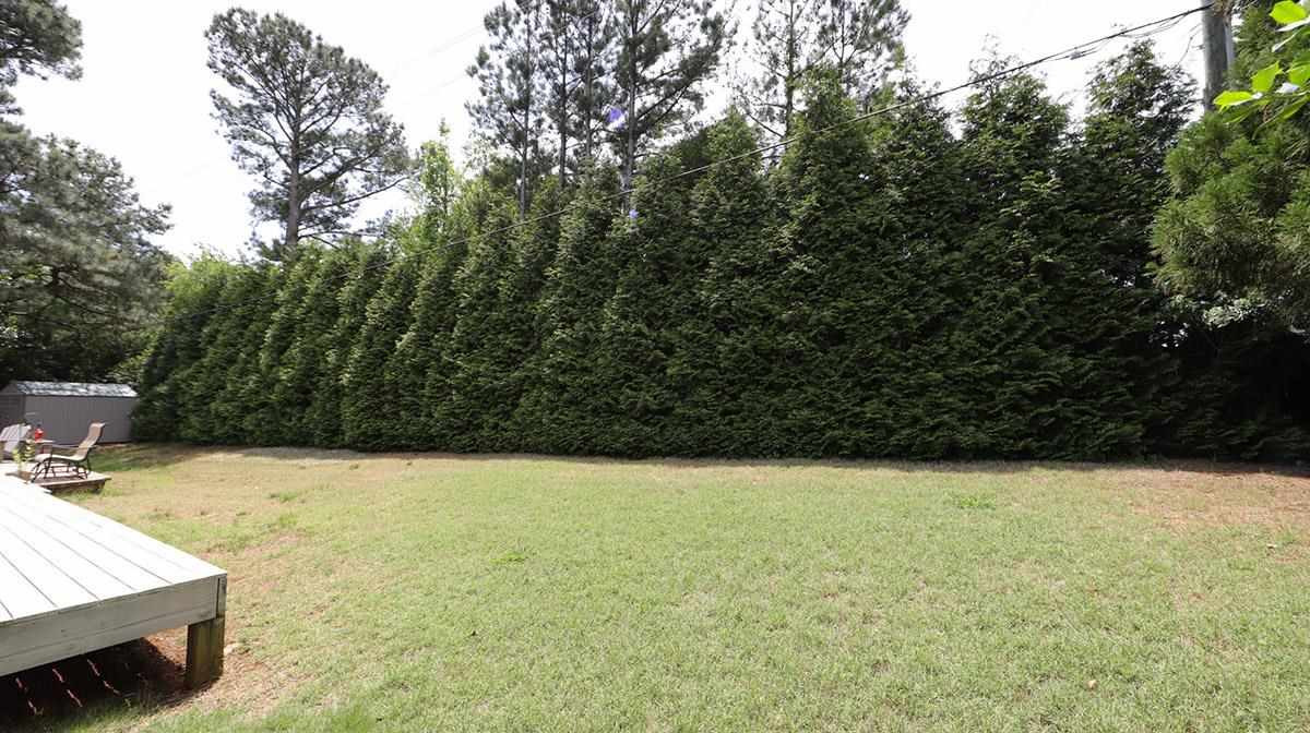 3820 Evander Way Raleigh, NC 27613 - Photo 30 of 30 The fenced backyard is great for relaxing or playing. There is a shed in the back left corner. Backyard