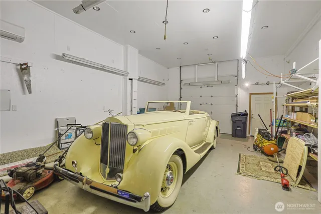 a utility room with gym equipment