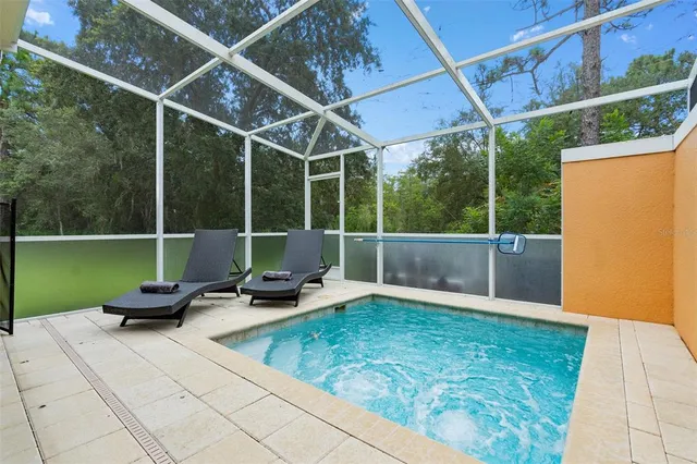 a view of outdoor space with seating area