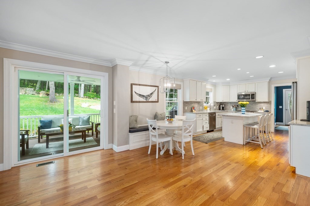 14 Overledge Road Manchester, MA 01944 - Photo 11 of 36 a view of a dining room with furniture window and wooden floor