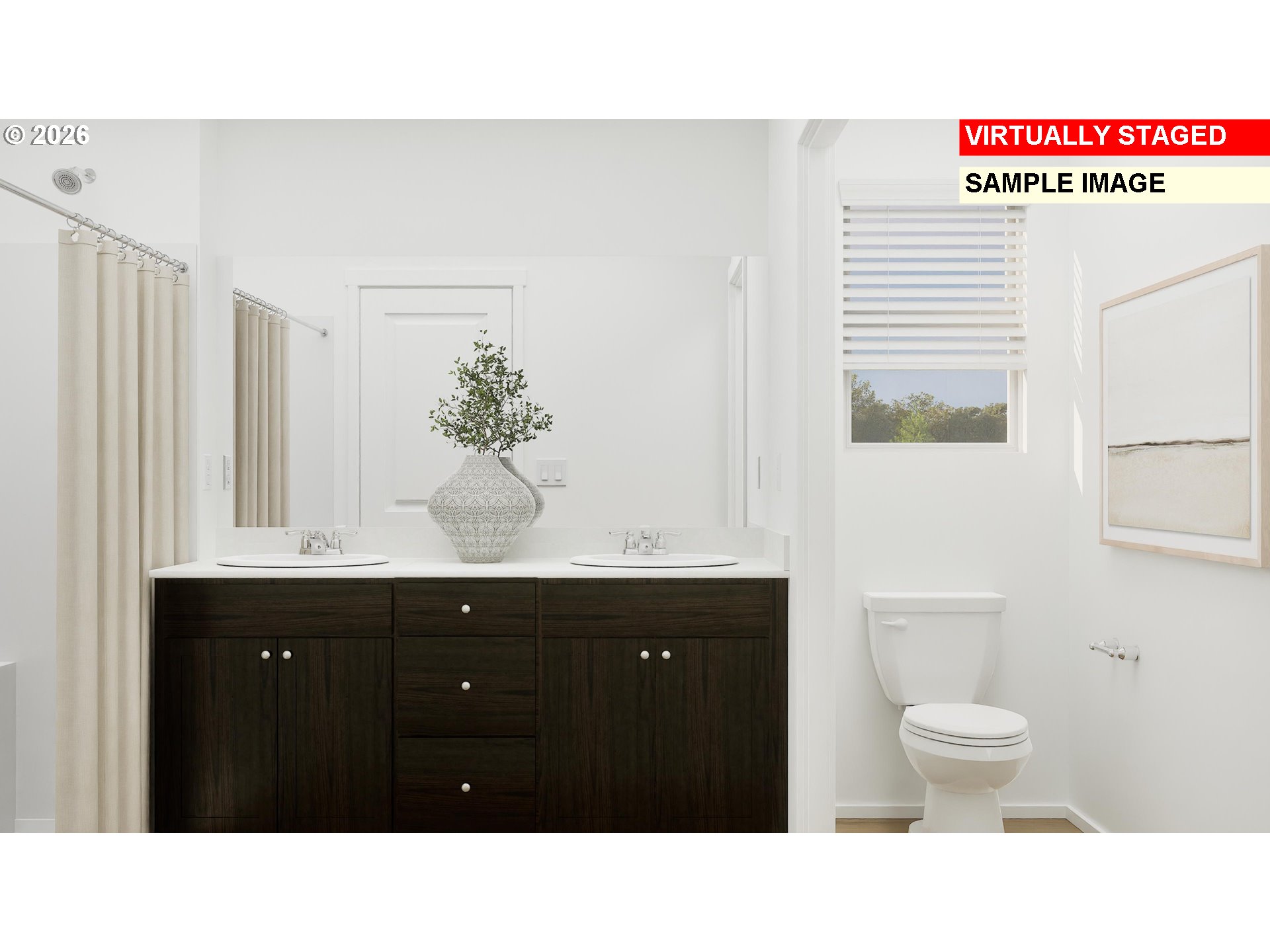 1353 Southeast Nolan Avenue Albany, OR 97322 - Photo 17 of 18 a bathroom with a sink vanity and a mirror