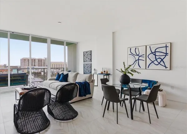 a living room with furniture or outdoor view and a window