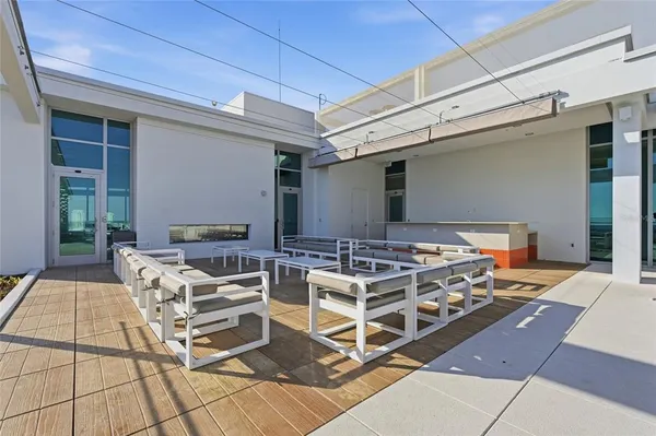 a view of a city with tall buildings