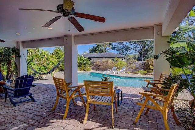 a view of a house with a patio