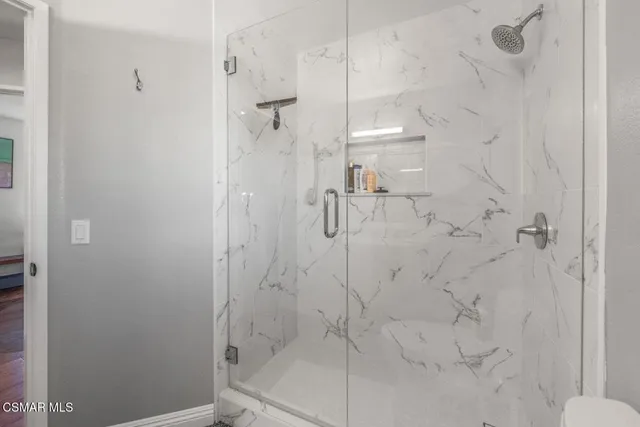 a bathroom with a shower