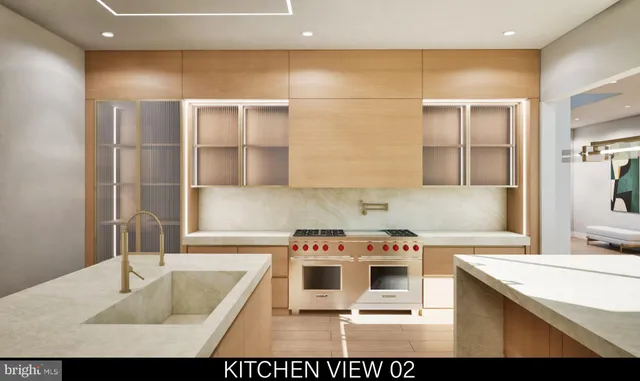 a living room with a large window