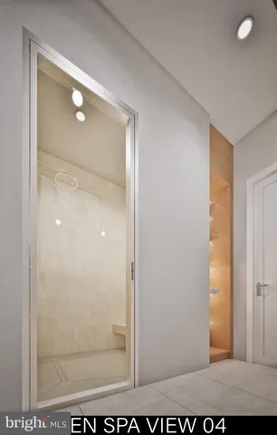 a view of a bathroom with a tub shower and a sink