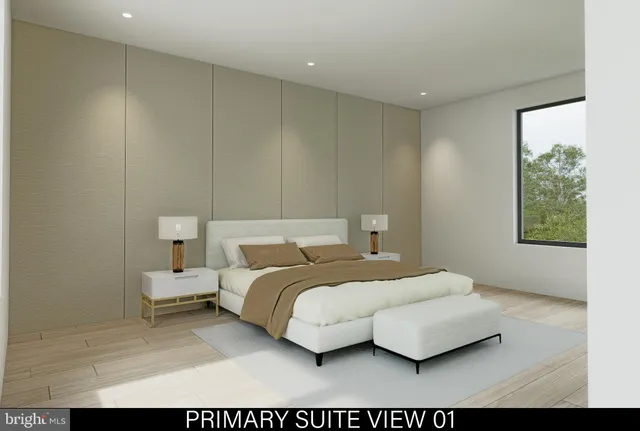 an aerial view of a house with a garden and lake view