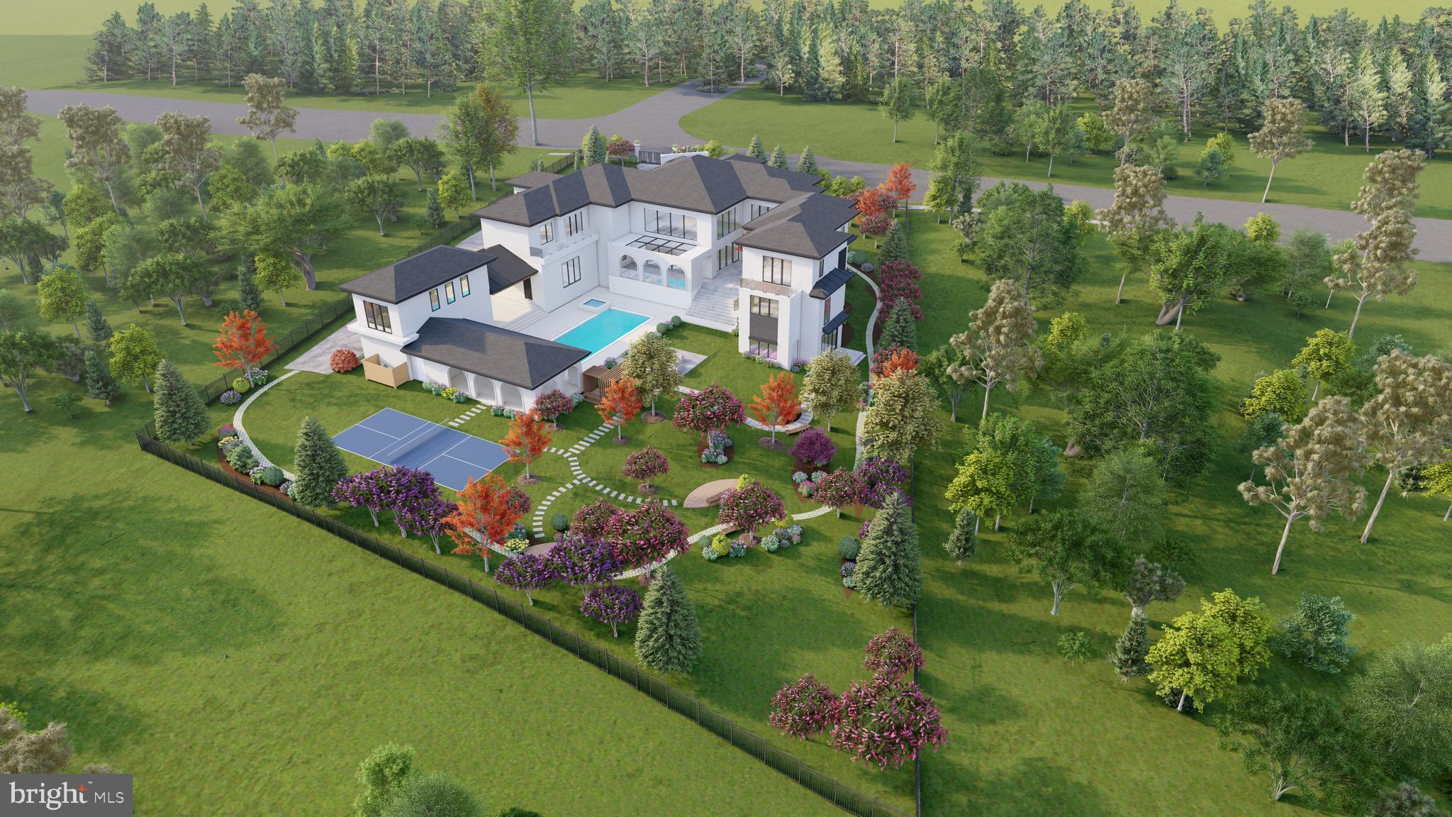 1112 Balls Hill Road McLean, VA 22101 - Photo 41 of 60 an aerial view of a house with a garden and lake view