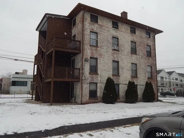 a front view of a building