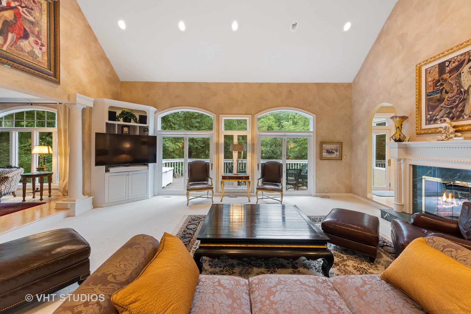 9301 Falling Waters Drive East Burr Ridge, IL 60527 - Photo 15 of 44 a living room with furniture fireplace and flat screen tv