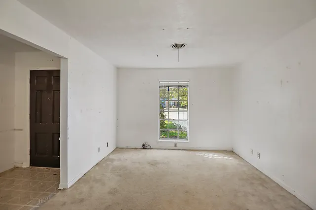 an empty room with a window