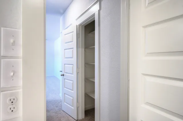 a view of bathroom with a wardrobe space