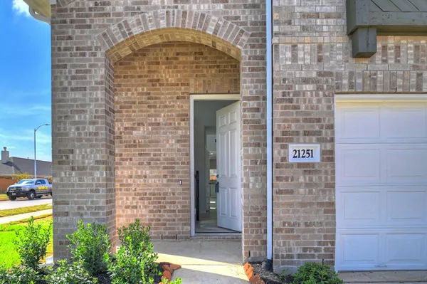 a brick building with a outdoor space