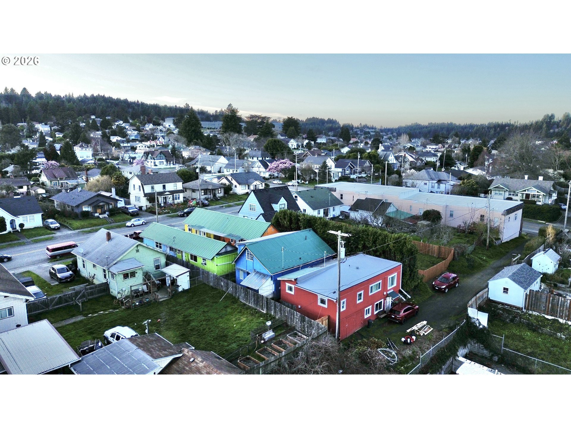 1032 South 4th Street Coos Bay, OR 97420 - Photo 30 of 44 an aerial view of a house with a garden