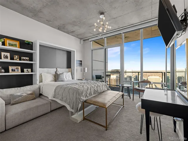 a view of a city from a balcony