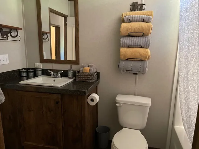 a living room with furniture a rug and a window