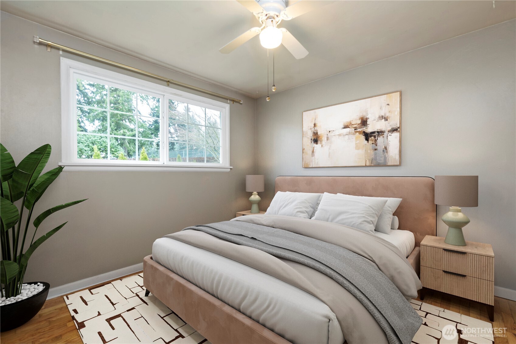 527 Ramsdell Street Fircrest, WA 98466 - Photo 17 of 40 a bedroom with a bed and a window