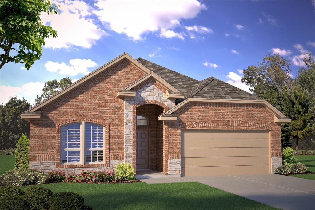 a front view of a house with a garden and plants