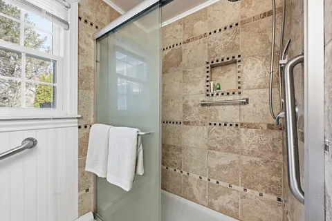 a bathroom with a shower