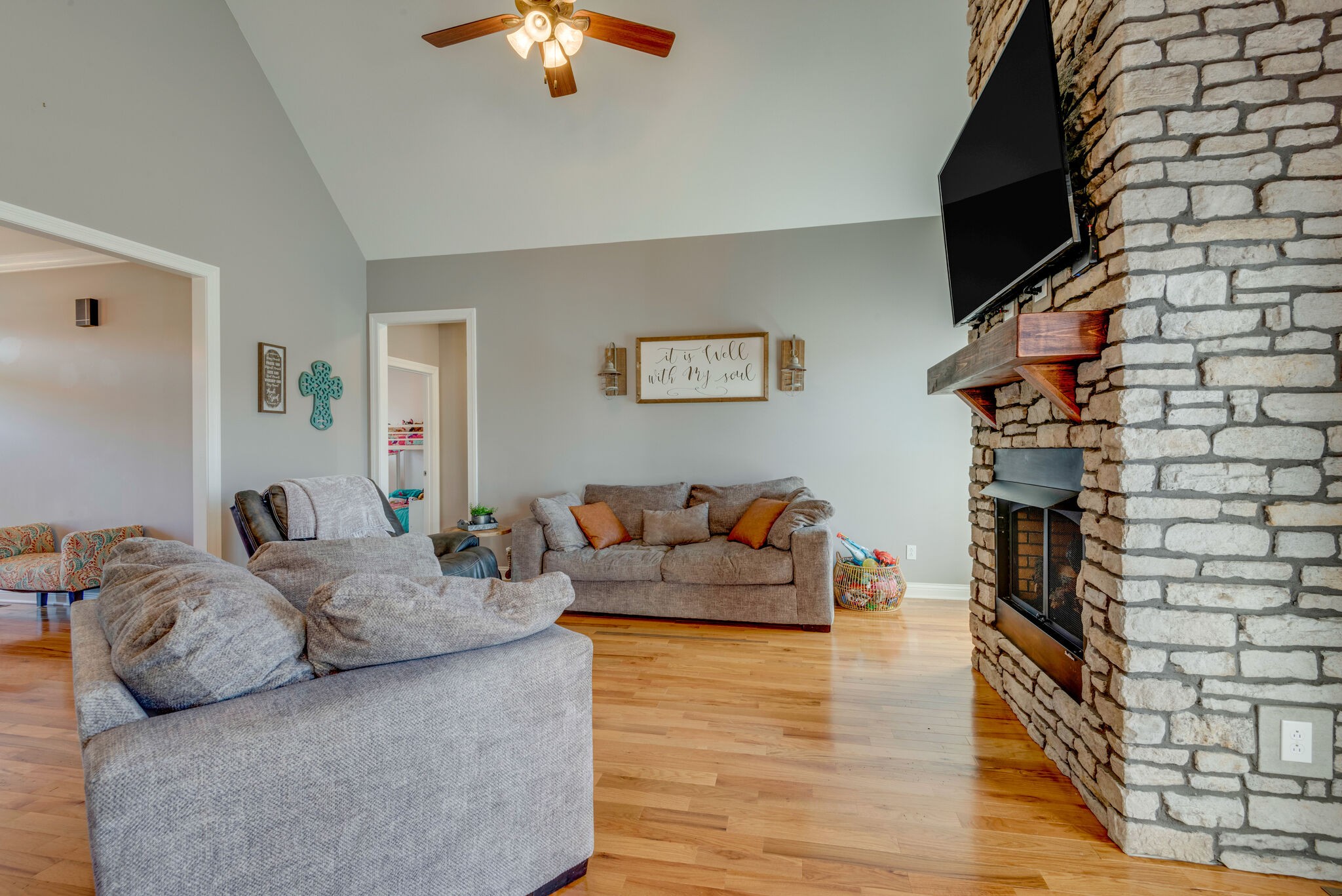 2822 Lock Hollow Road Dickson, TN 37055 - Photo 13 of 45 a living room with furniture and a fireplace