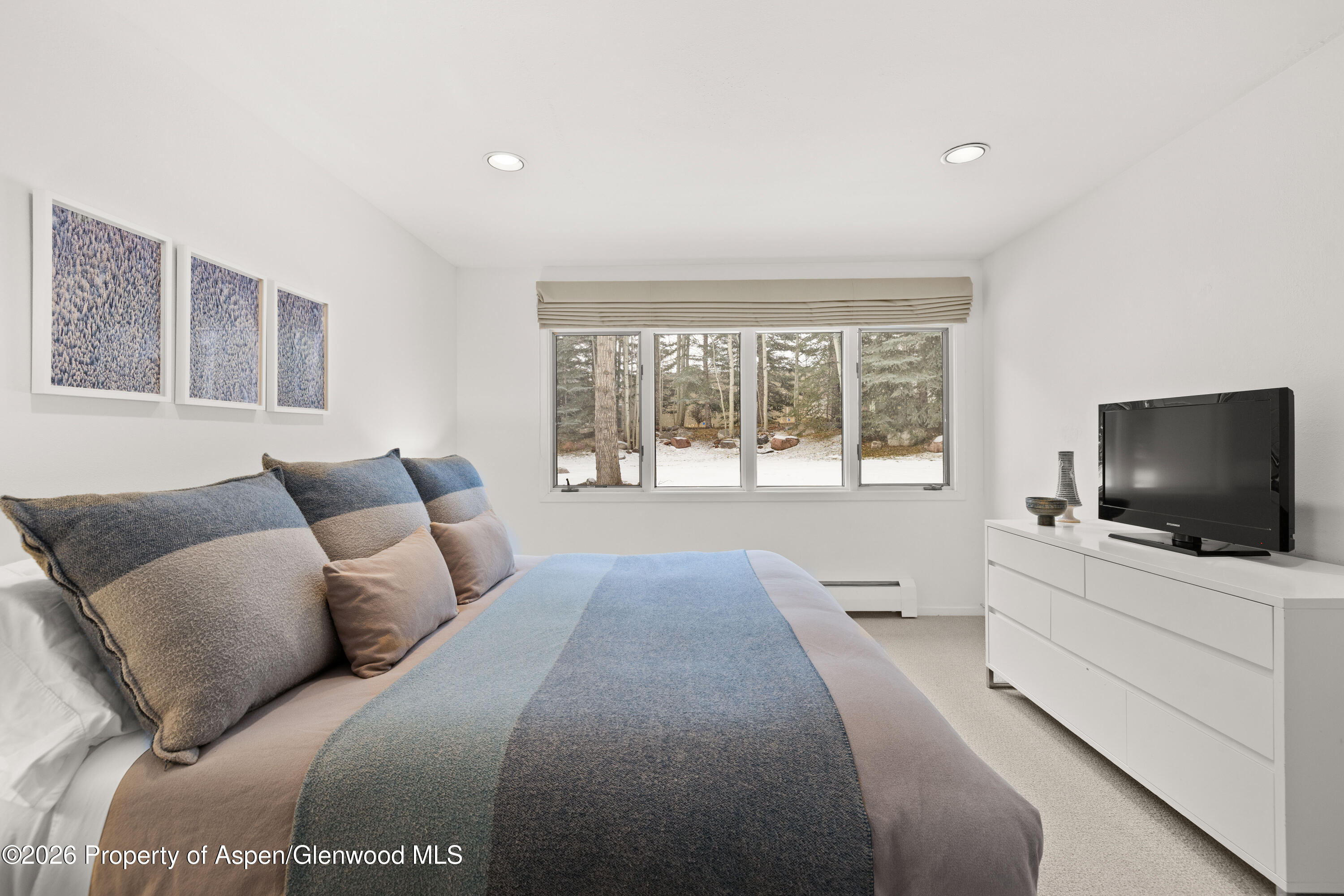 55 Overlook Drive Aspen, CO 81611 - Photo 8 of 25 a bedroom with a bed and a flat screen tv