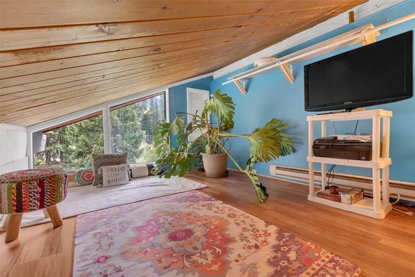 a living room filled with furniture hardwood floor and a flat screen tv