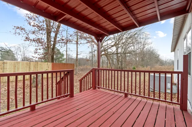 a view of wooden deck
