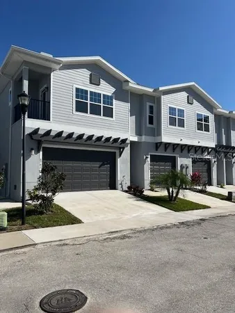 a front view of a house with entertaining space