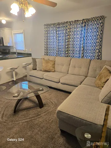 a living room with furniture