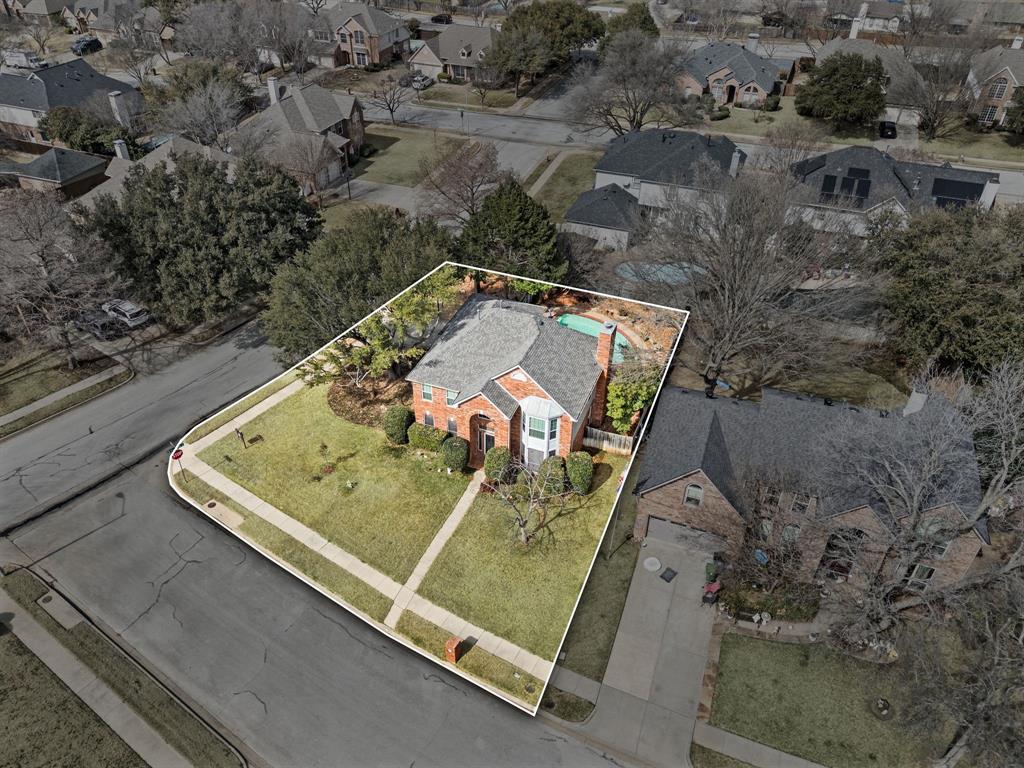 2156 Sandell Drive Grapevine, TX 76051 - Photo 38 of 40 an aerial view of a residential house with outdoor space